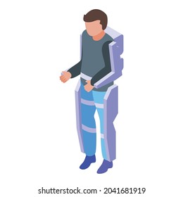 Wearable Exoskeleton Icon Isometric Vector. Body Suit. Human Robot