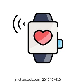 Wearable Health Tech vector icon stock illustration