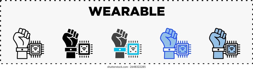 Wearable Icon Set Line Glyph