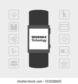 Wearable mobile technology icon vector illustration graphic design