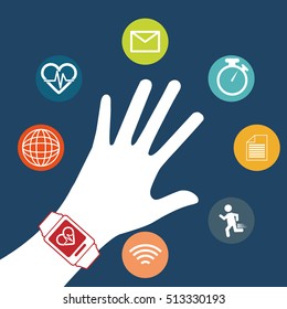 Wearable mobile technology icon vector illustration graphic design