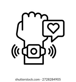 Tragbare Sensoren Symbol Linie Vektorgrafik
