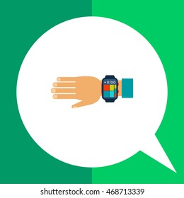 Wearable smartwatch flat icon