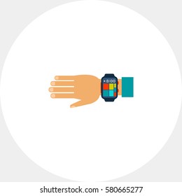 Wearable Smartwatch on Hand Icon