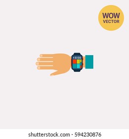 Wearable Smartwatch on Hand Icon