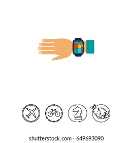 Wearable Smartwatch on Hand Icon