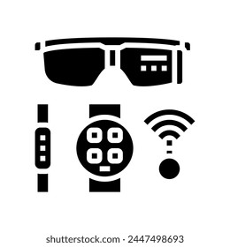 wearable tech enthusiast glyph icon vector. wearable tech enthusiast sign. isolated symbol illustration