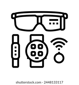 wearable tech enthusiast line icon vector. wearable tech enthusiast sign. isolated contour symbol black illustration