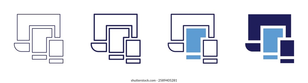 Wearable tech icon in 4 different styles. Thin Line, Line, Bold Line, Duotone. Duotone style. Editable stroke.