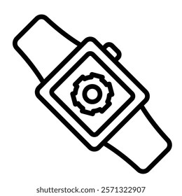 Wearable Tech Vector Line Icon Design