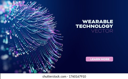 Wearable technology in abstract style. Abstract vector background. Future science vector background. Artificial intelligence tech.