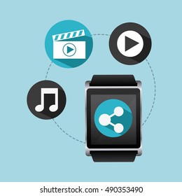 wearable technology applications icons vector illustration design