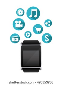 wearable technology applications icons vector illustration design