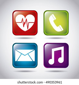 wearable technology applications icons vector illustration design