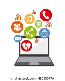 wearable technology applications icons vector illustration design