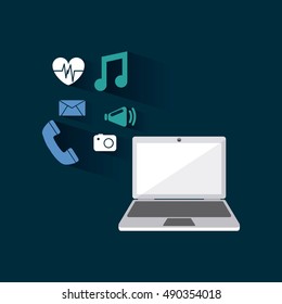 wearable technology applications icons vector illustration design