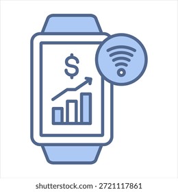 Tragbare Technologie blaues Symbol, Vektorgrafik