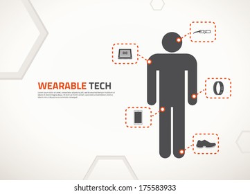 Wearable technology cector concept design and icons