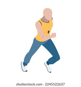 Wearable technology clothes isometric icon with man wearing smart sport shirt vector illustration