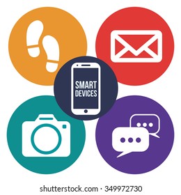 Wearable technology concept with gadget design, vector illustration 10 eps graphic.