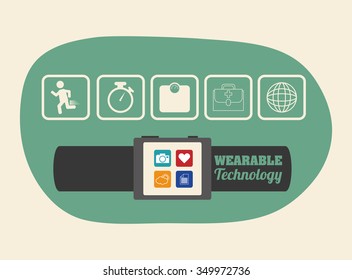 Wearable technology concept with gadget design, vector illustration 10 eps graphic.