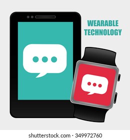 Wearable technology concept with gadget design, vector illustration 10 eps graphic.