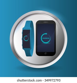 Wearable technology concept with gadget design, vector illustration 10 eps graphic.