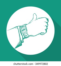 Wearable technology concept with gadget design, vector illustration 10 eps graphic.