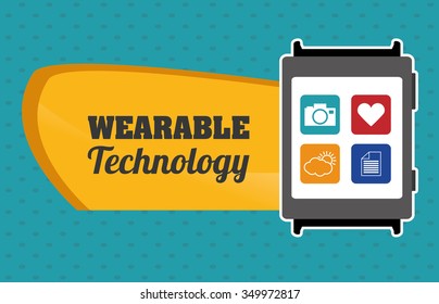 Wearable technology concept with gadget design, vector illustration 10 eps graphic.