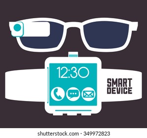 Wearable technology concept with gadget design, vector illustration 10 eps graphic.