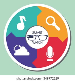 Wearable technology concept with gadget design, vector illustration 10 eps graphic.