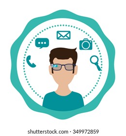 Wearable technology concept with gadget design, vector illustration 10 eps graphic.