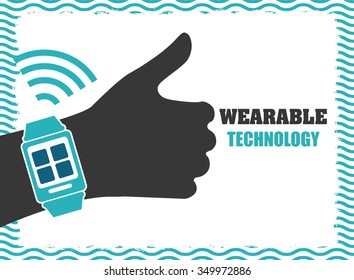 Wearable technology concept with gadget design, vector illustration 10 eps graphic.