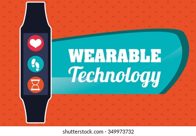 Wearable technology concept with gadget design, vector illustration 10 eps graphic.