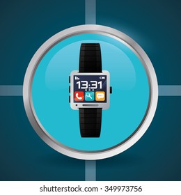 Wearable technology concept with gadget design, vector illustration 10 eps graphic.