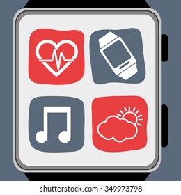 Wearable technology concept with gadget design, vector illustration 10 eps graphic.