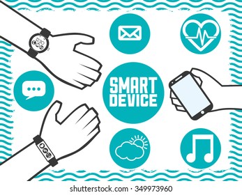 Wearable technology concept with gadget design, vector illustration 10 eps graphic.
