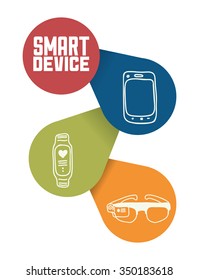 Wearable technology concept with gadget design, vector illustration 10 eps graphic.
