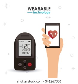 Wearable technology concept and multimedia icons design, vector illustration 10 eps graphic.