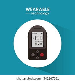 Wearable technology concept and multimedia icons design, vector illustration 10 eps graphic.
