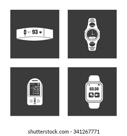 Wearable technology concept and multimedia icons design, vector illustration 10 eps graphic.