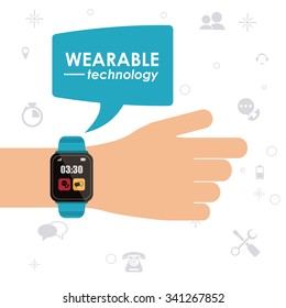 Wearable technology concept and multimedia icons design, vector illustration 10 eps graphic.