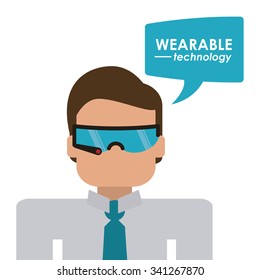 Wearable technology concept and multimedia icons design, vector illustration 10 eps graphic.
