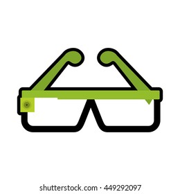 Wearable technology concept represented by glasses icon. isolated and flat illustration 