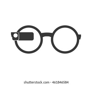 Wearable technology concept represented by Glasses icon. Isolated and flat illustration