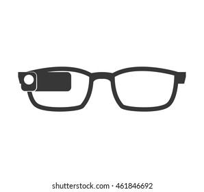 Wearable Technology Concept Represented By Glasses Icon. Isolated And Flat Illustration