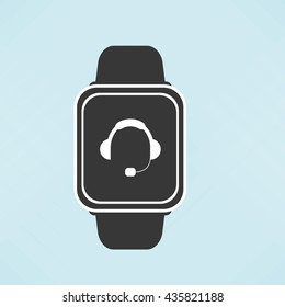 Wearable technology design. Gadget icon. Flat illustration, vector