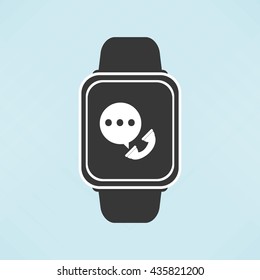 Wearable technology design. Gadget icon. Flat illustration, vector