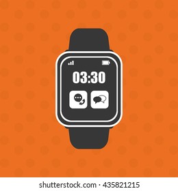 Wearable technology design. Gadget icon. Flat illustration, vector