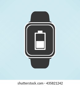 Wearable technology design. Gadget icon. Flat illustration, vector